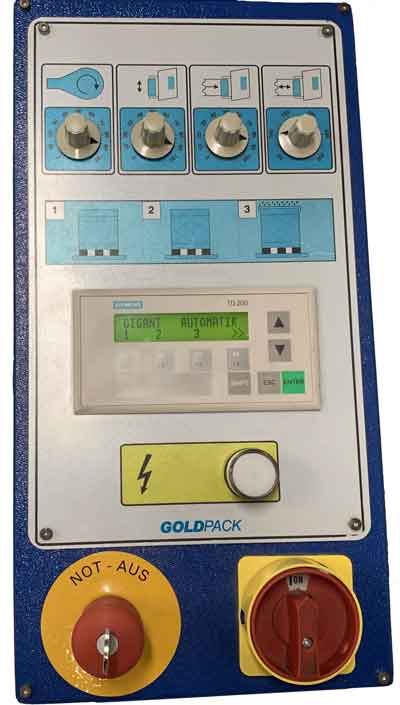 gebrauchter HK-Dreharmwickler GOLDPACK OP 161 mit Touch Panel